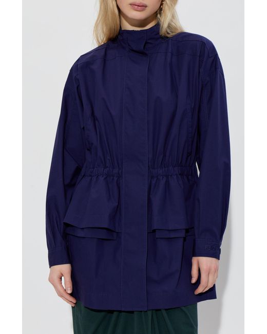 Fendi Blue Jacket With A Peplum