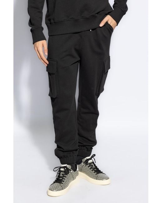 Balmain Black Cargo Sweatpants for men