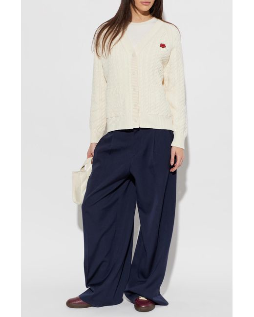 KENZO White Cardigan With Patch