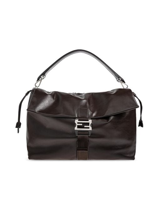 Fendi Black Shoulder Bag "Flux Maxi Messenger" for men