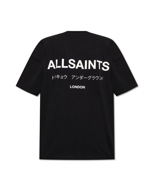 AllSaints Black T-Shirt Underground for men