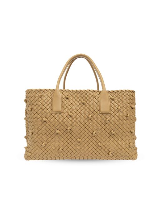 Bottega Veneta Metallic Medium `Cabat` Shopper Bag