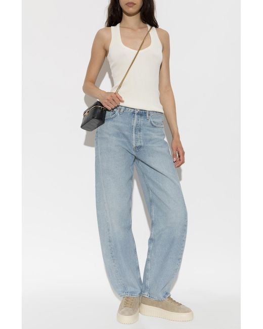 Agolde Blue "Luna Pieced" Jeans