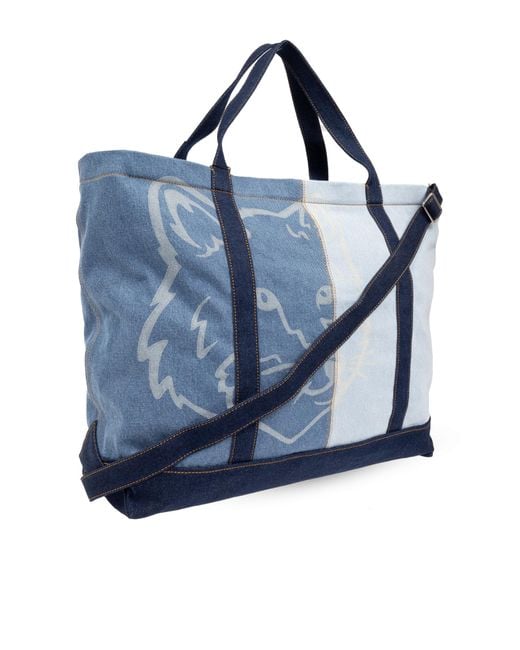 Maison Kitsuné Blue ‘Shopper’ Bag