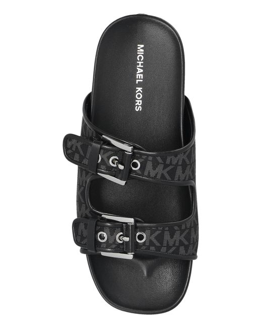 MICHAEL Michael Kors Black Slides 'Byers'
