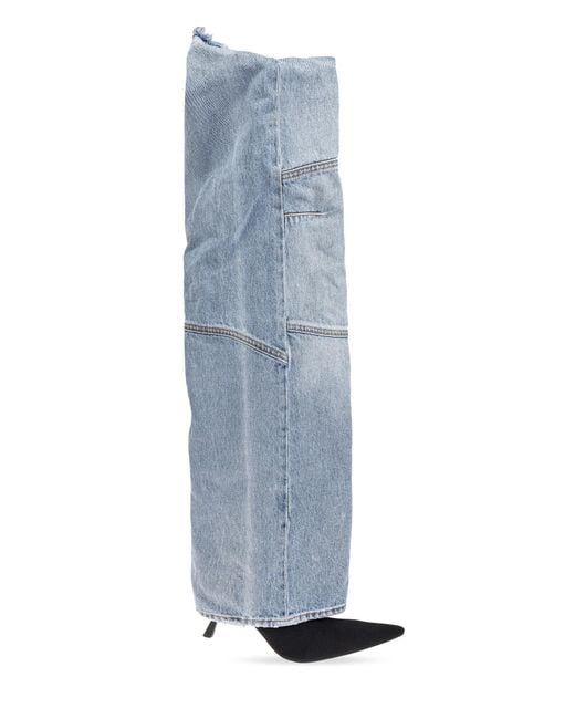 Balenciaga Blue Over-Knee Boots