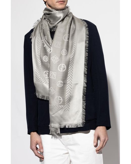 Giorgio Armani Black Scarf With Monogram for men