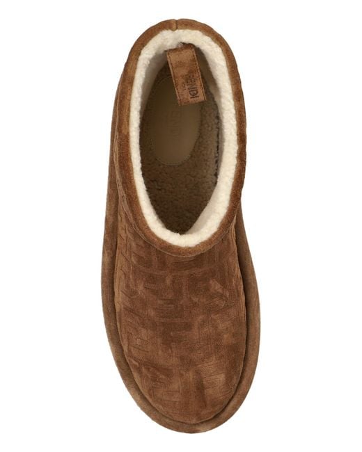 Fendi Brown Suede Snow Boots for men