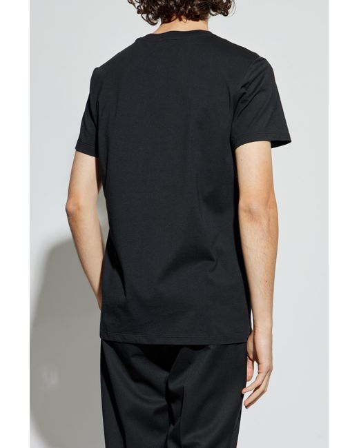 Balmain Black T-Shirt With Printed Logo for men