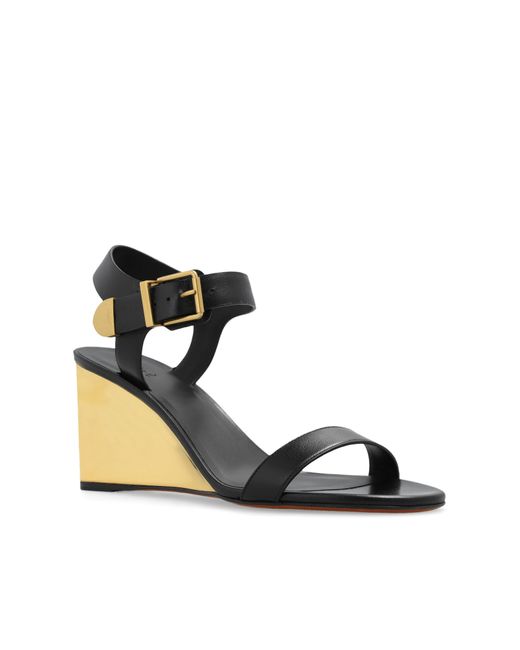 Chloé Black 'rebecca' Wedge Sandals,