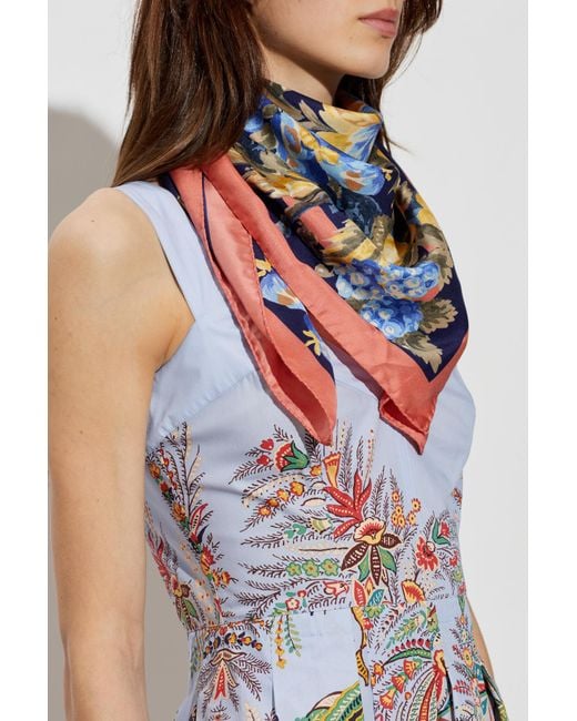 Etro Blue Silk Scarf