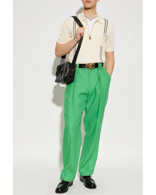 Versace Natural Polo With Pocket for men