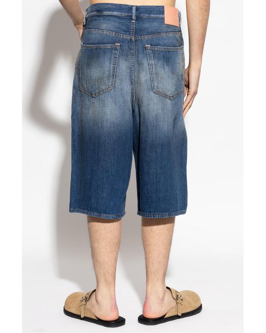 Acne Blue Denim Shorts for men