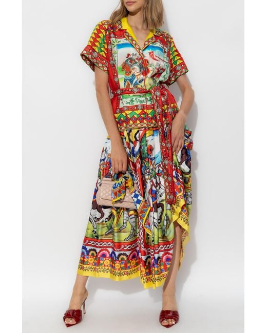 Dolce & Gabbana Multicolor Shirt With Carretto Pattern