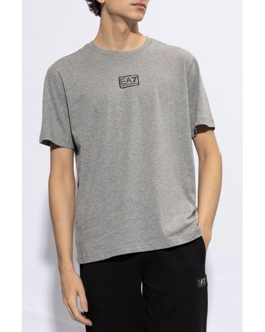 EA7 Black T-Shirt With Logo for men