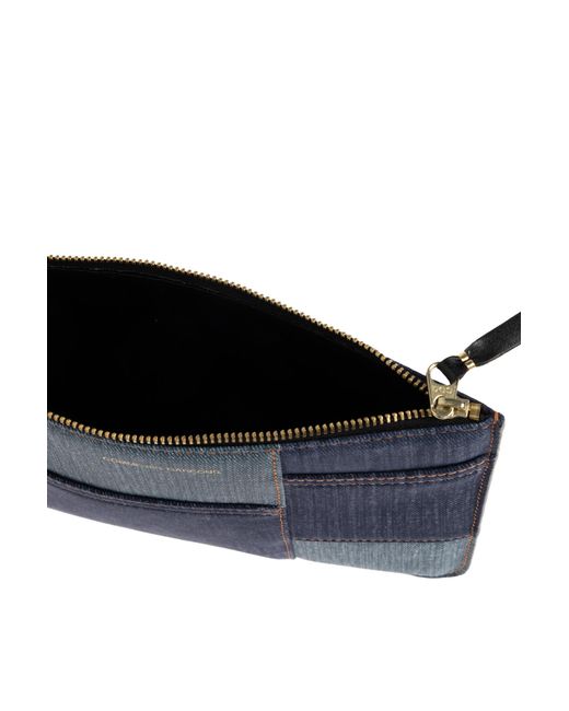 Comme des Garçons Blue Leather Pouch