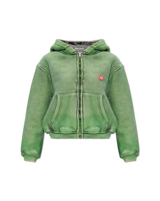 Alexander Wang Hoodie With Logo, in Green | Lyst