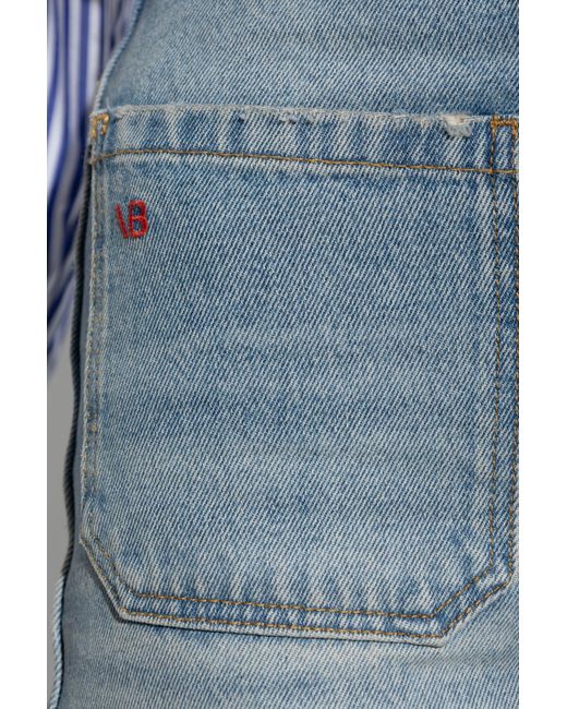 Victoria Beckham Blue Jeans With Logo,