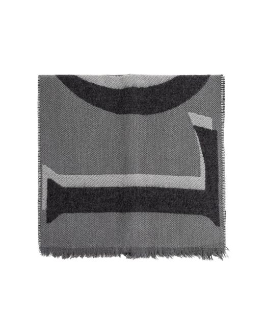 Loewe Gray Wool Scarf With Logo