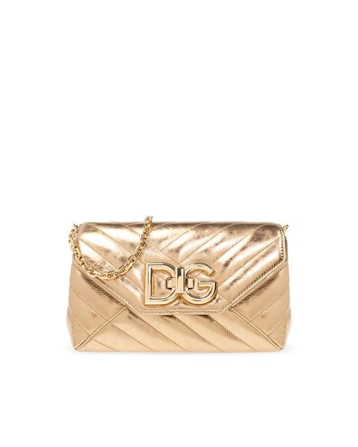 Dolce & Gabbana Natural 'Lop' Quilted Shoulder Bag