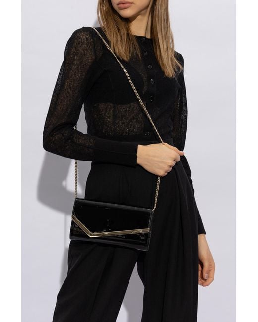 Jimmy Choo Black 'Emmie' Wallet On Chain