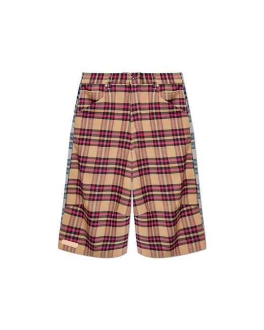 PDF Red Plaid Pattern Shorts for men