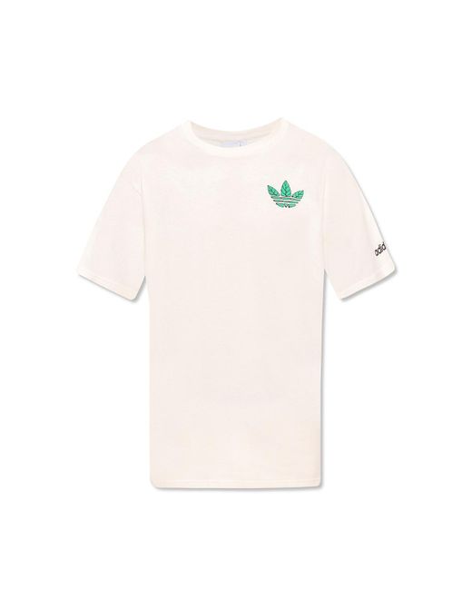 adidas Originals Cotton Logo T-shirt in Cream (Natural) for Men | Lyst
