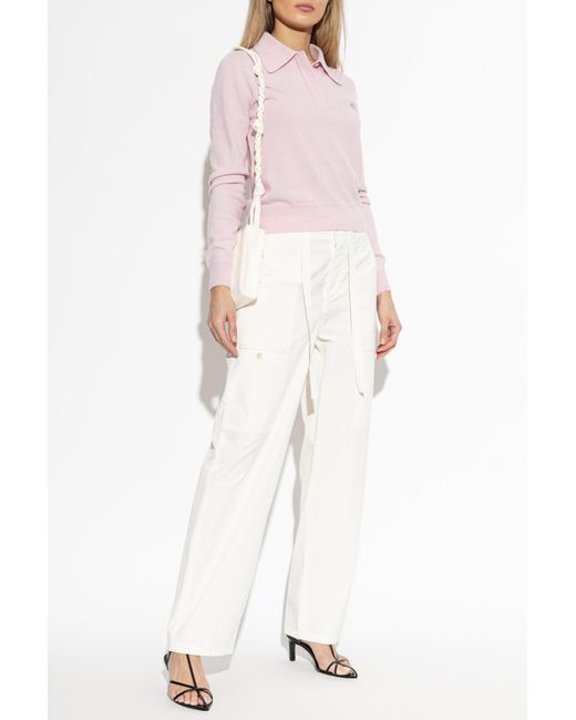 Jil Sander White 'Cargo' Trousers