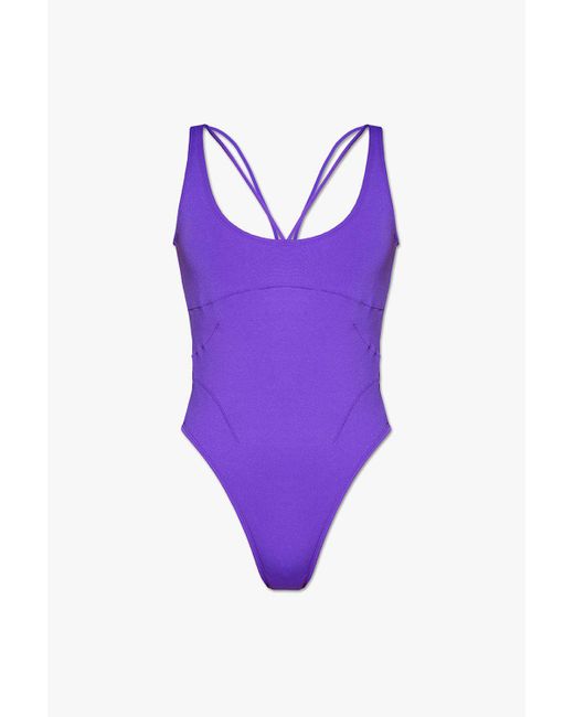 Jacquemus 'signature' One-piece Swimsuit in Purple | Lyst