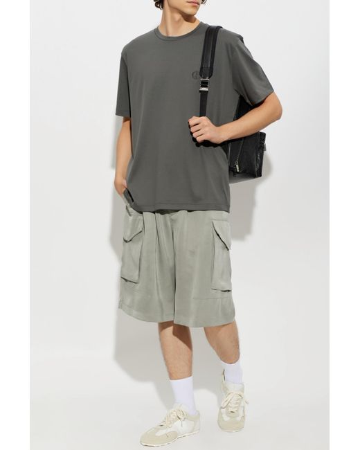 Giorgio Armani Gray Cargo Shorts for men