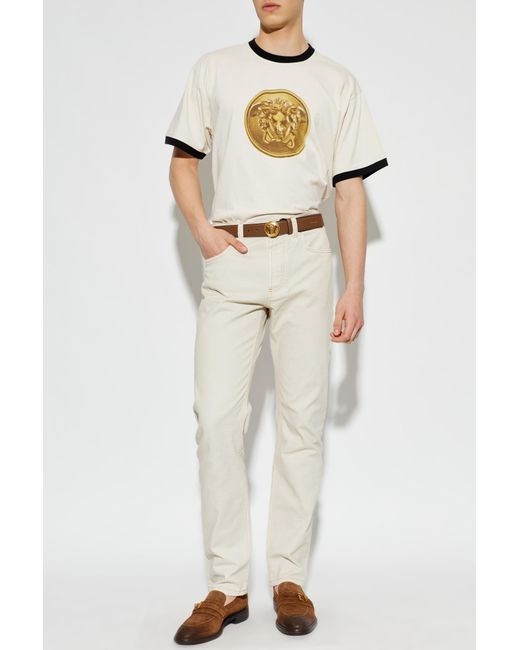 Versace Natural T-Shirt With Print for men