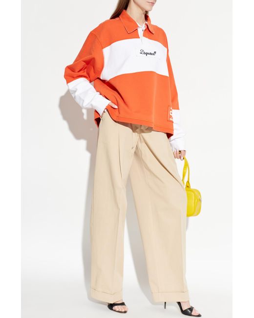 DSquared² Orange Polo With Embroidered Logo