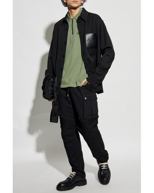 Balmain Black Polo With Logo for men