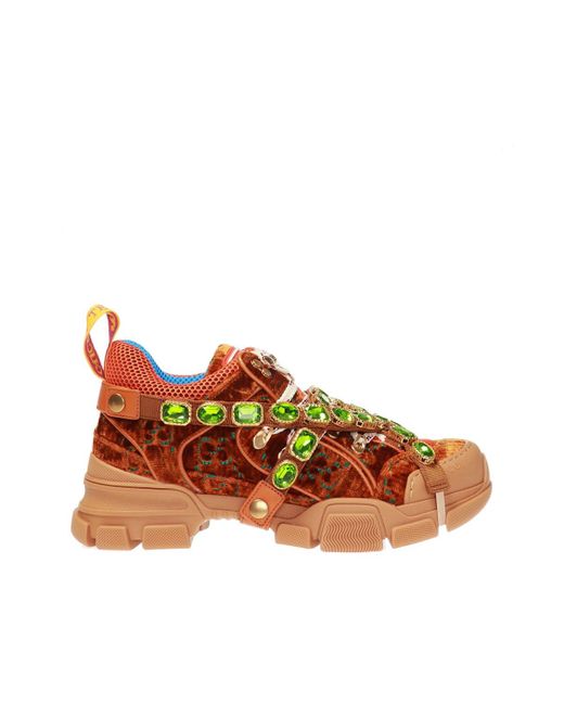 Gucci 'flashtrek' Sneakers in Brown | Lyst