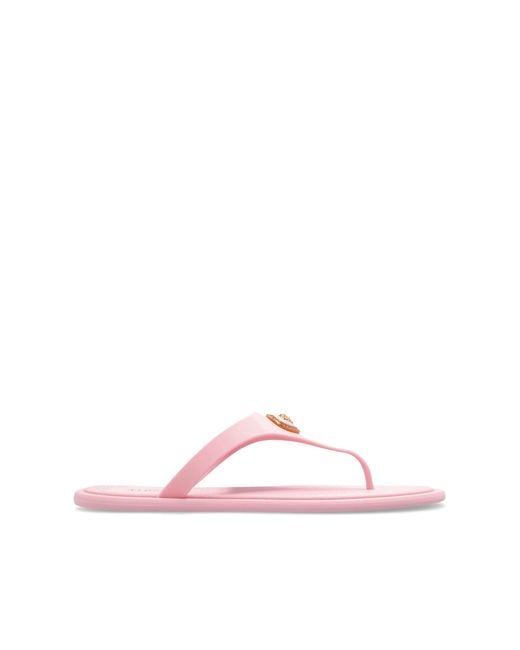 Versace Pink Flip-Flops With Logo