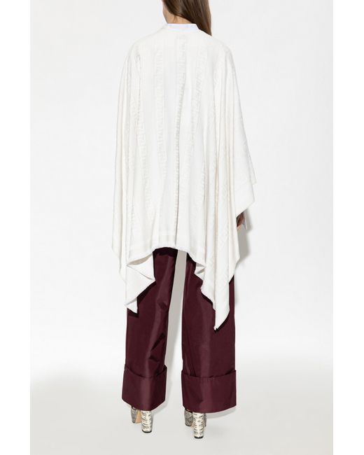 Fendi Red Wool Poncho