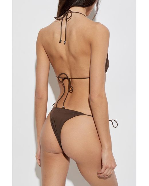 Jacquemus Brown Bikini Top 'Triangle'