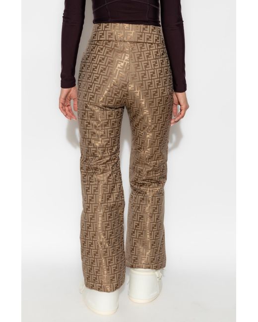 Fendi Natural Ski Pants With Monogram