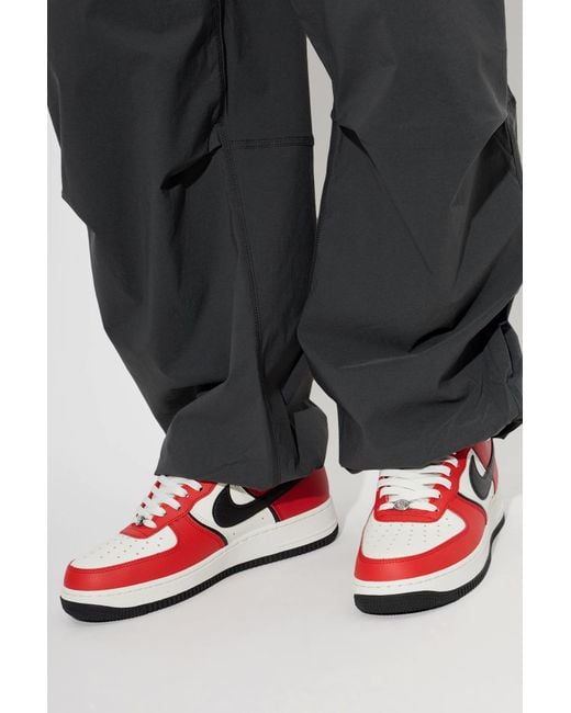 Nike Red Sports Shoes 'Air Force 1'07 Lv8' for men