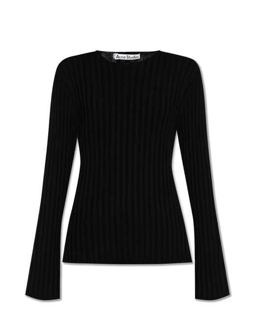 Acne Black Ribbed Sweater