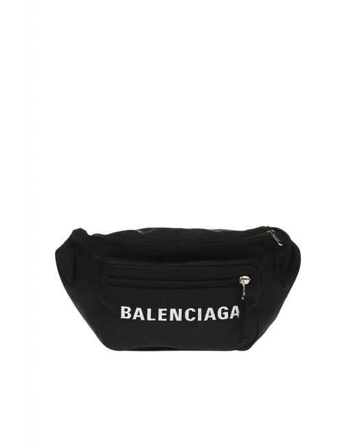 Balenciaga 'wheel' Waist Bag With Embroidered Logo in Black for Men | Lyst