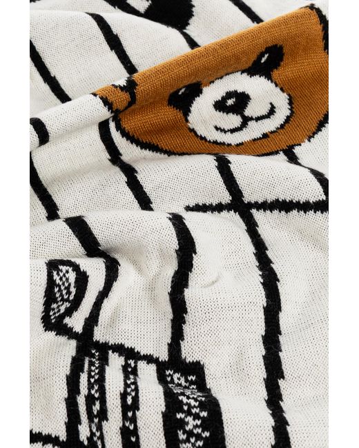 Moschino Natural Scarf With A Characteristic Teddy Bear Motif