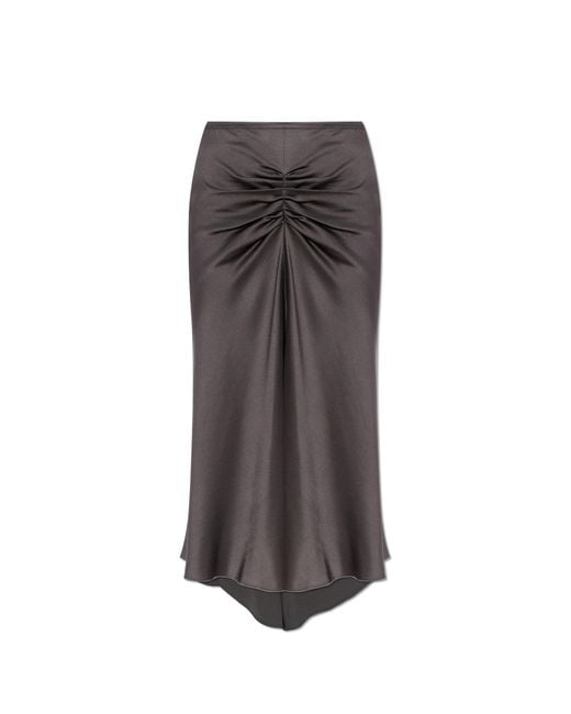 Victoria Beckham Brown Asymmetrical Skirt With Draping