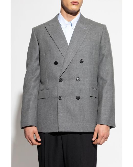 Givenchy Gray Double-Breasted Blazer for men