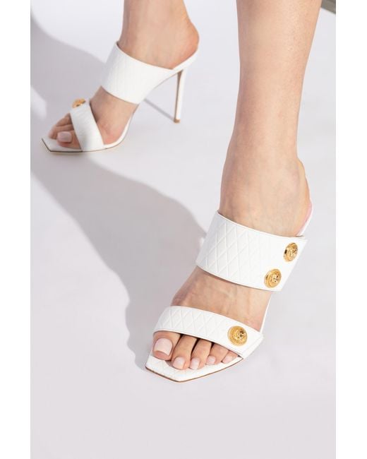 Balmain White ‘Eva’ Heeled Sandals