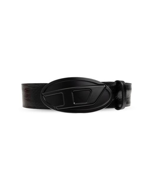 DIESEL Black Leather Belt "B-1Dr 2.0" for men