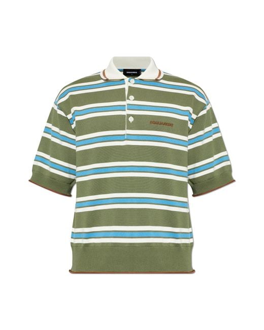 DSquared² Blue Polo With Logo for men