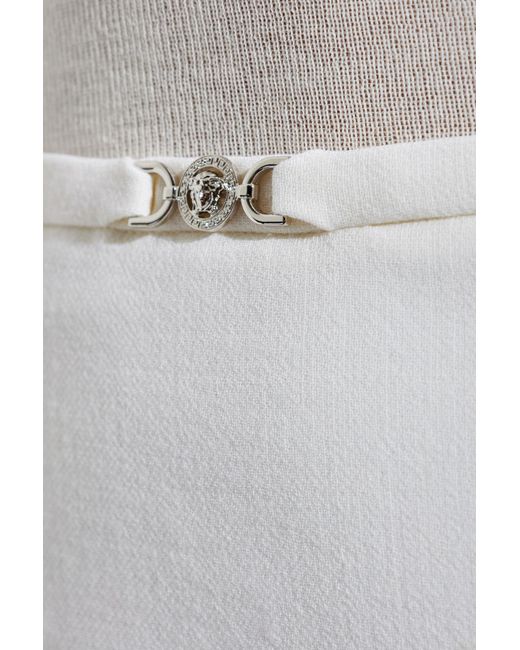 Versace White Skirt With Single Slit
