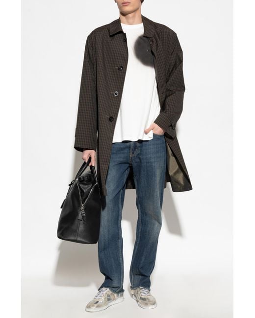 Maison Margiela Black Checked-Pattern Coat for men
