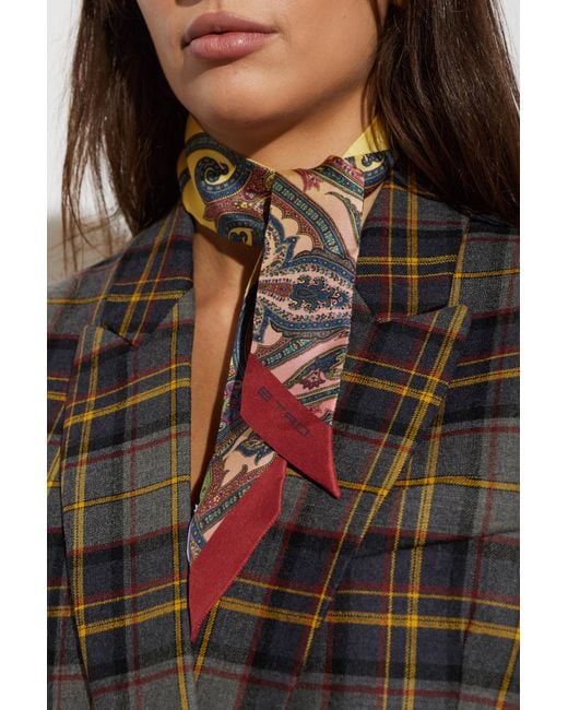 Etro White Silk Scarf